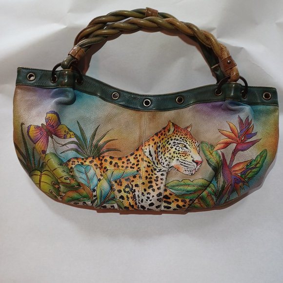 Anushka Handbags - Anushka Leopard in Paradise Large Hobo Handbag, Rare, retired 2016